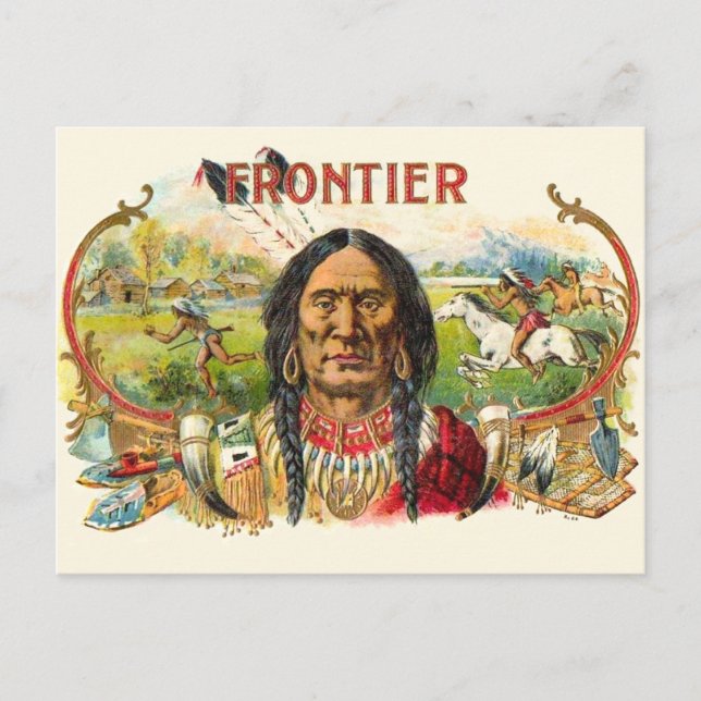 Cartão Postal Publicidade Frontier para cigarros (Frente)