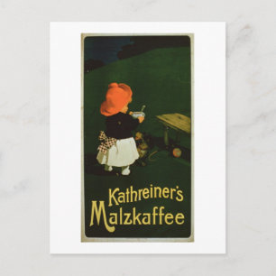 Cartão Postal Publicidade poster para 'Café Malt de Kathreiner'