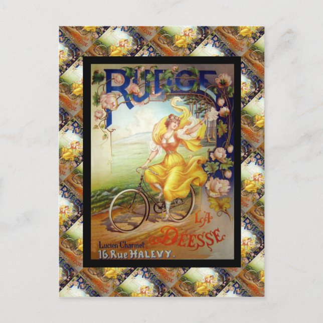 Cartão Postal Publicidade venosa, bicicletas francesas (Frente)