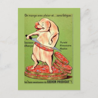 Cartão Postal Publicidade venosa, francês, articulações de porco