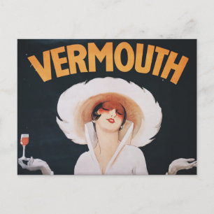 Cartão Postal Publicidade Vintage Vermouth Advertisement Martini
