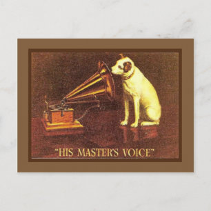 Cartão Postal Publicidade Vintage, voz do Mestre,