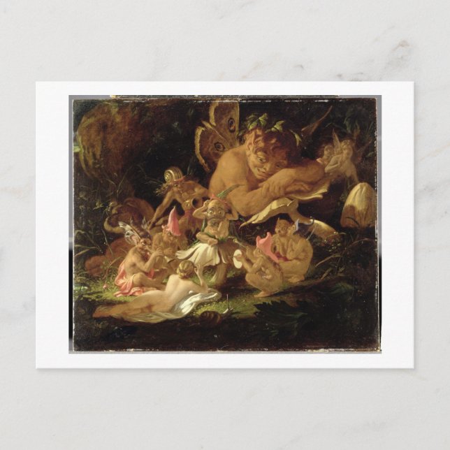 Cartão Postal Puck and Fairies, do "Sonho de Uma Noite de Verão" (Frente)