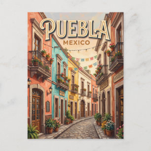 Cartão Postal Puebla Calle de los Sapos México