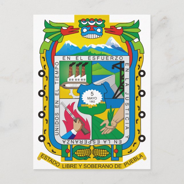 Cartão Postal Puebla, México (Frente)
