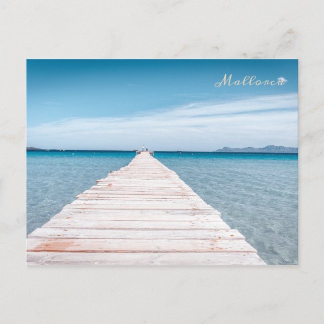 Cartão Postal puente de la playa de Alcudia em Mallorca (Frente)