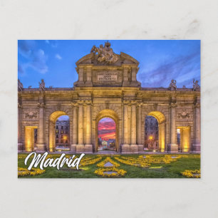 Cartão Postal Puerta de Alcala, Madrid, Espanha