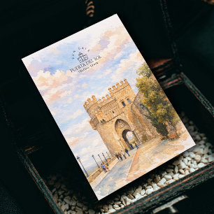 Cartão Postal Puerta del Sol, Porta do Sol, Toledo, Espanha Me
