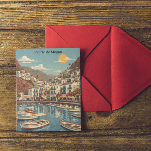 Cartão Postal Puerto de Mogán vintage Gran Canaria Ilhas Canária
