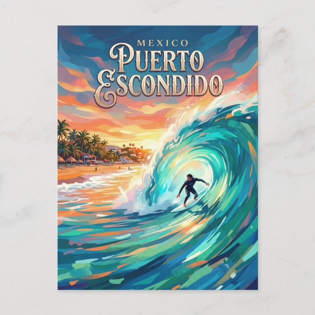Cartão Postal Puerto Escondido México (Frente)