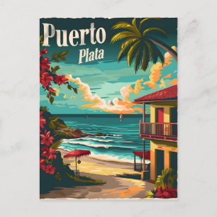 Cartão Postal Puerto Plata: praia tropical