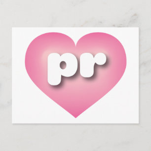 Cartão Postal Puerto Rico Pink Fade Heart - Eu adoro PR