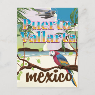 Cartão Postal Puerto Vallarta poster de viagens na praia do Méxi