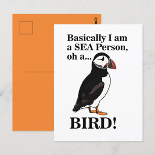 Cartão Postal Puffin Bird Seabird Vida Selvagem Engraçado