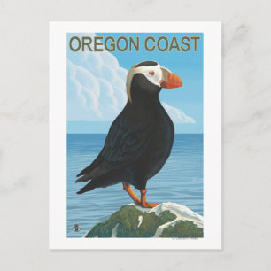 Cartão Postal Puffin Tufado na Costa do Oregon