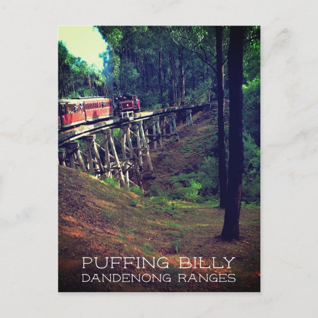 Cartão Postal Puffing Billy, Dandenong Ranges, Victoria, Aus (Frente)