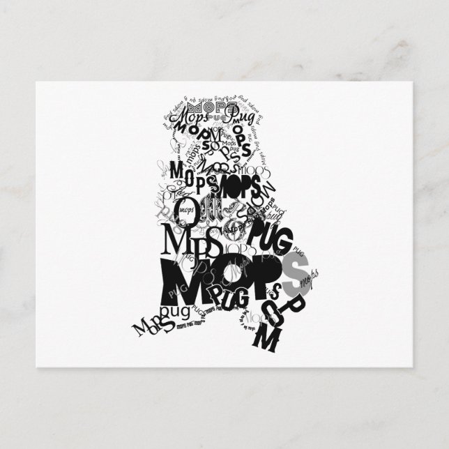 Cartão Postal Pug (Frente)