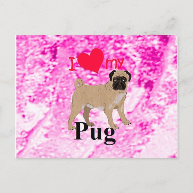 Cartão Postal Pug (Frente)