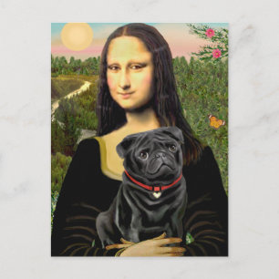 Cartão Postal Pug 16 (preto) - Mona Lisa