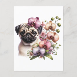 Cartão Postal Pug com Ramificação Orquídea, Pós-Travessia