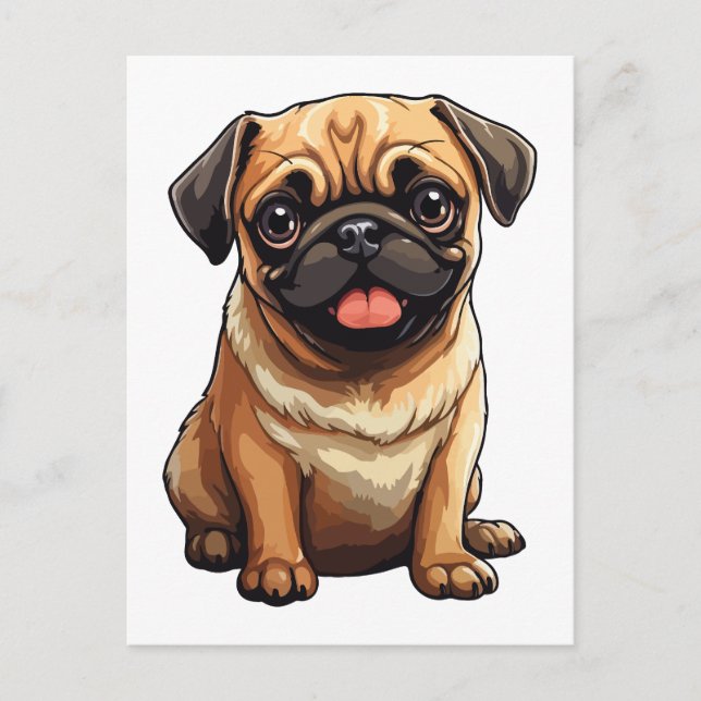 Cartão Postal Pug dog (Frente)