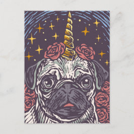Cartão Postal Pug Gato