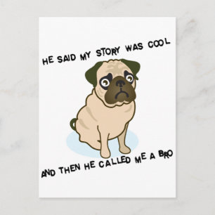 Cartão Postal Pug legal da história