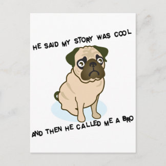 Cartão Postal Pug legal da história