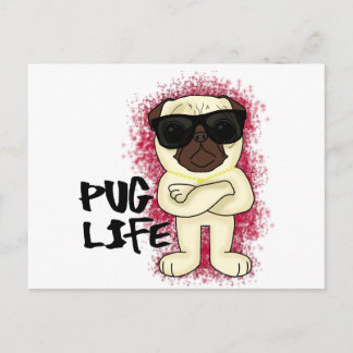 Cartão Postal Pug Life