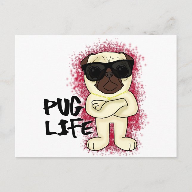 Cartão Postal Pug Life (Frente)