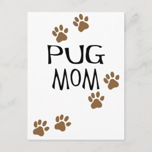 Cartão Postal Pug Mãe
