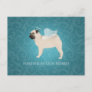 Cartão Postal Pug Pet Memorial - Pug Angel