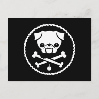 Cartão Postal Pug Pirate