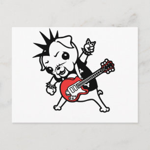 Cartão Postal Pug Rocker
