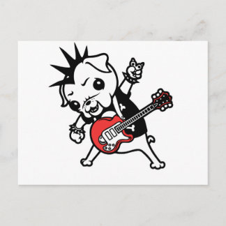Cartão Postal Pug Rocker