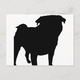 Cartão Postal Pug Silhouette