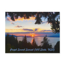 Cartão postal Puget Sound Sunset
