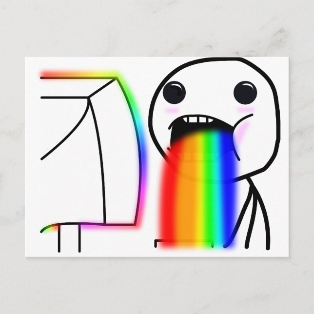 Cartão Postal Pukes Rainbows (Frente)