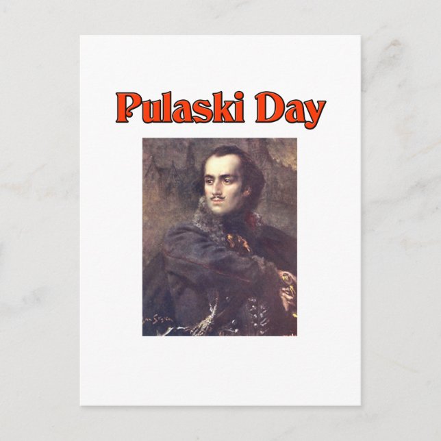 Cartão Postal Pulaski Day (Frente)