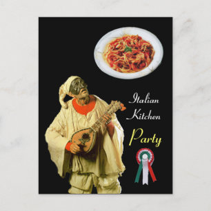 Cartão Postal PULCINELLA ITALIAN KITCHEN PARTITY Black Receita