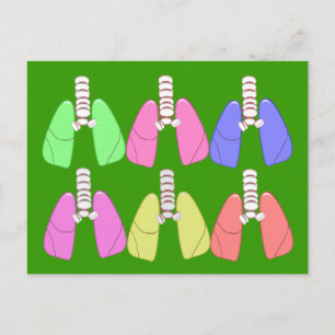 Cartão Postal Pulmões com várias cores — Design de terapêut