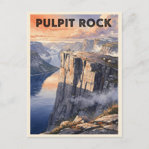 Cartão Postal Pulpit Rock Noruega Vintage