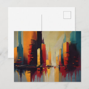 Cartão Postal Pulso Urbano – Cidade Abstrata em Ritmo Vertical