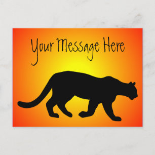 Cartão Postal Puma Leão da Montanha Cougar Sunfire Personalizado