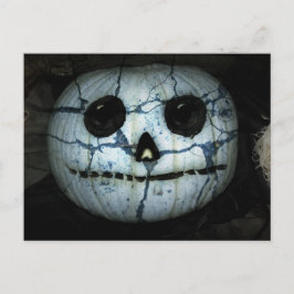 Cartão Postal Pumpkin branco assustador Jack-o-Lanterna