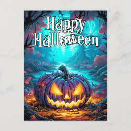 Cartão Postal Pumpkin brilhante de Dia das Bruxas