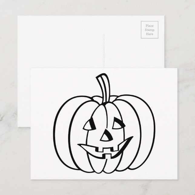 Cartão Postal Pumpkin De Jack O-Lanterna De Halloween (Frente/Verso)