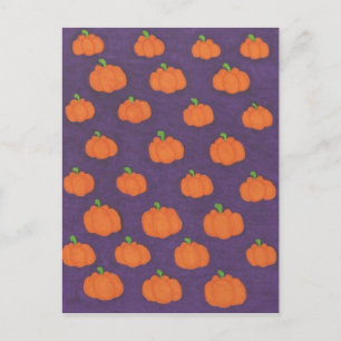 Cartão Postal Pumpkin de queda roxa