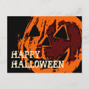 Cartão Postal Pumpkin do Halloween - estilo do Grunge + suas ide