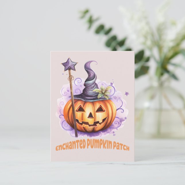 Cartão Postal Pumpkin Encantado - Jack-o-Lanterna Cuta (Em pé/Frente)